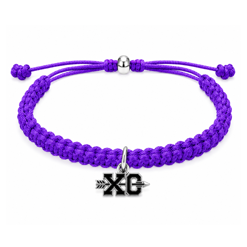 XC Cross country Dangle Charm Rope Bracelet