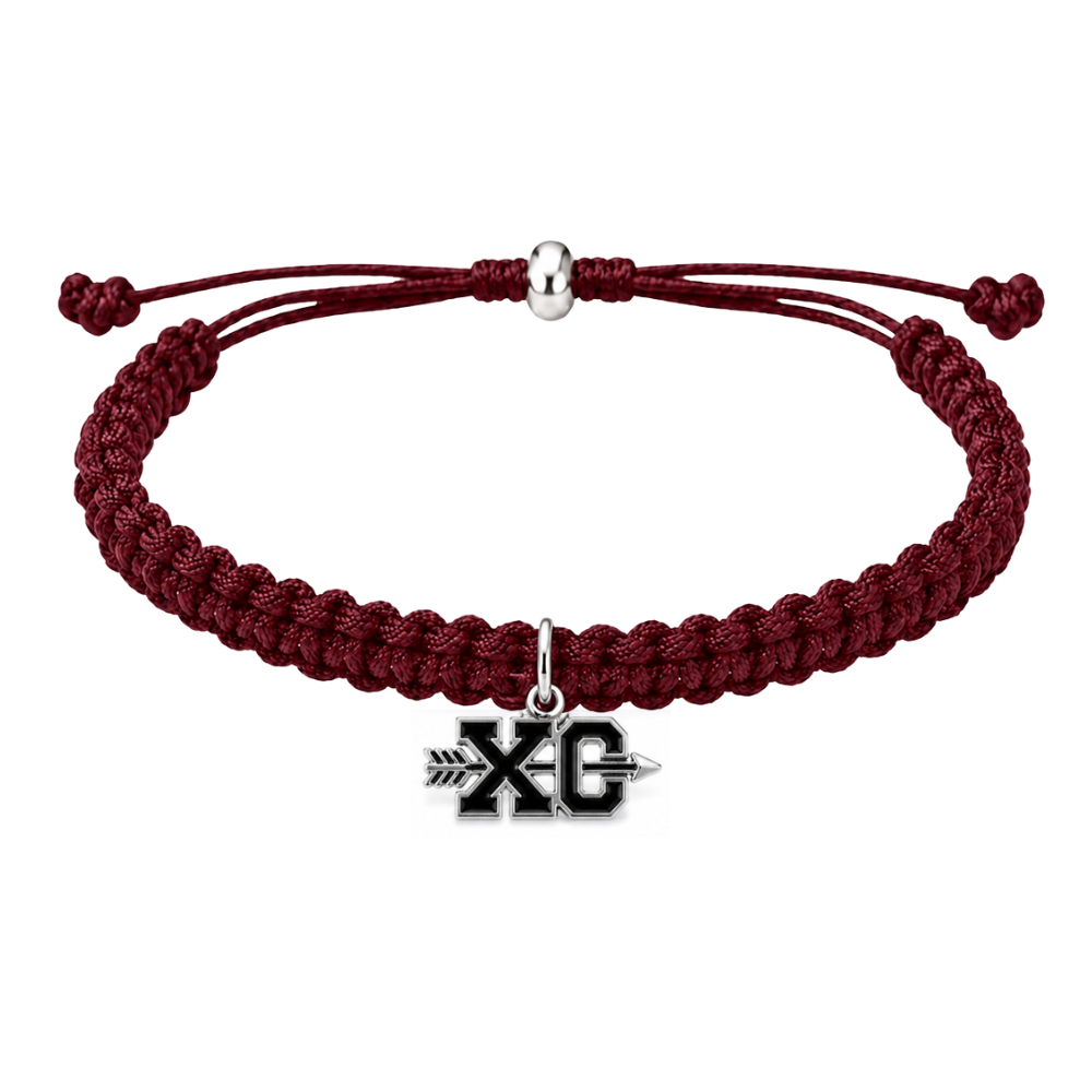 XC Cross country Dangle Charm Rope Bracelet