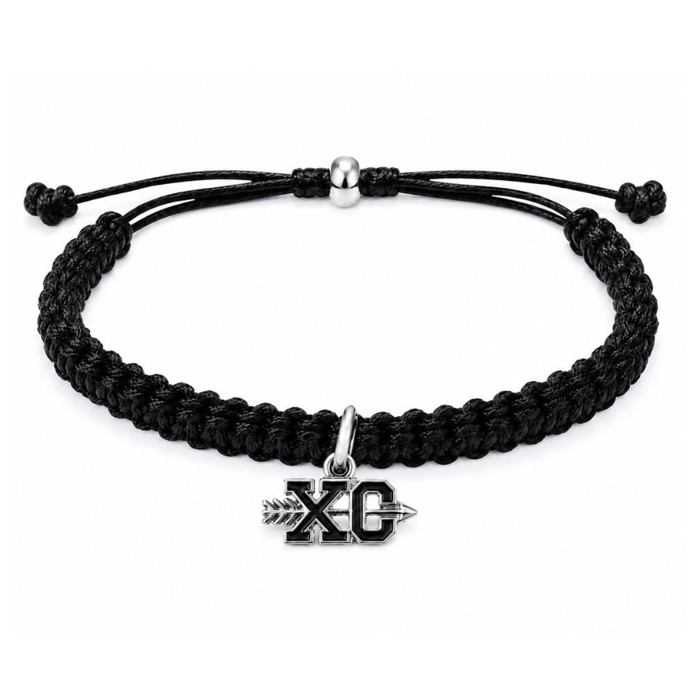 XC Cross country Dangle Charm Rope Bracelet