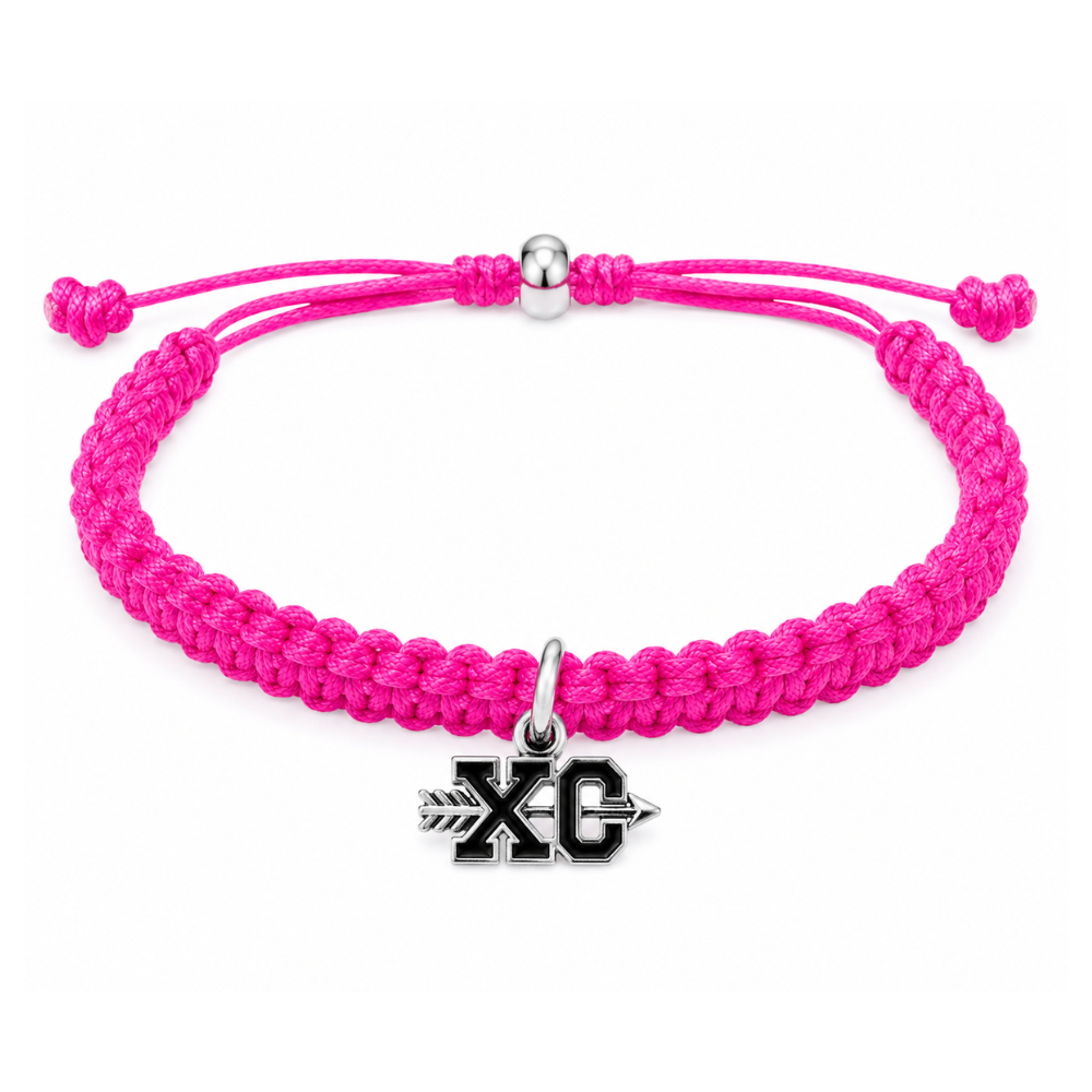 XC Cross country Dangle Charm Rope Bracelet