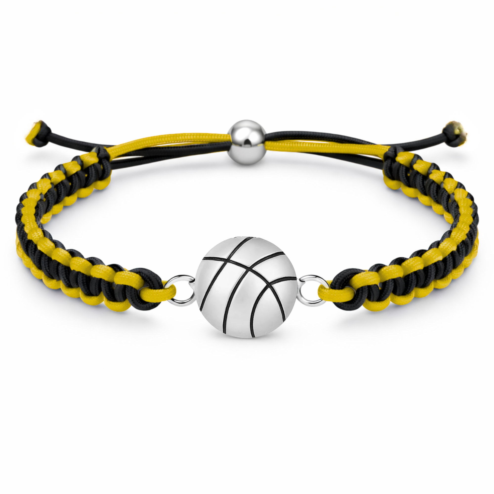 Multi Colored Silver Basketball Rope Bracelet - Pick Color