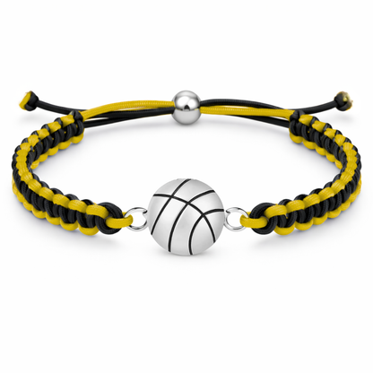 Multi Colored Silver Basketball Rope Bracelet - Pick Color