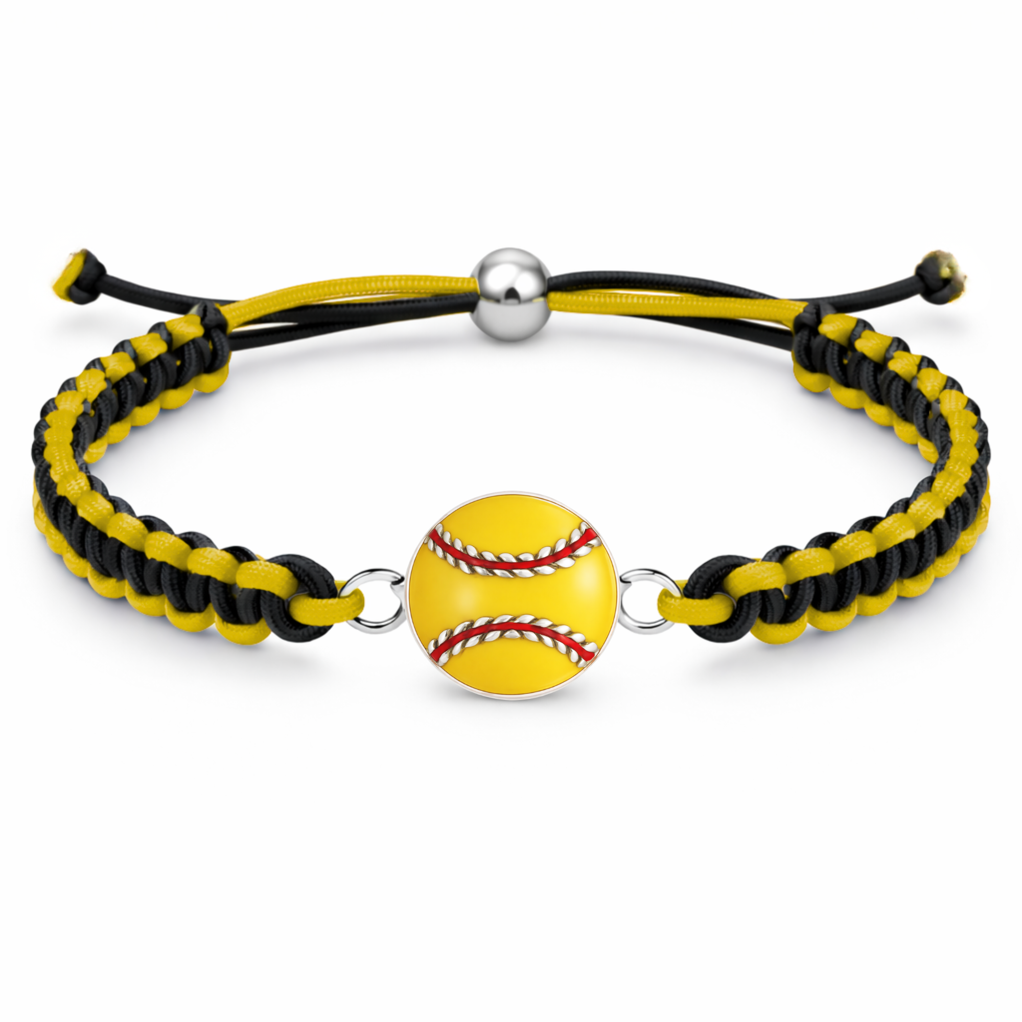 Multi Colored Softball Rope Bracelet - Pick Colors & Charms