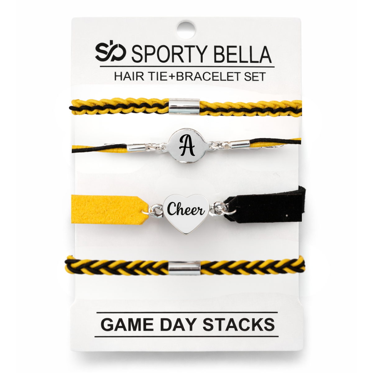 Personalized Cheer Hair Tie Bracelet Sets