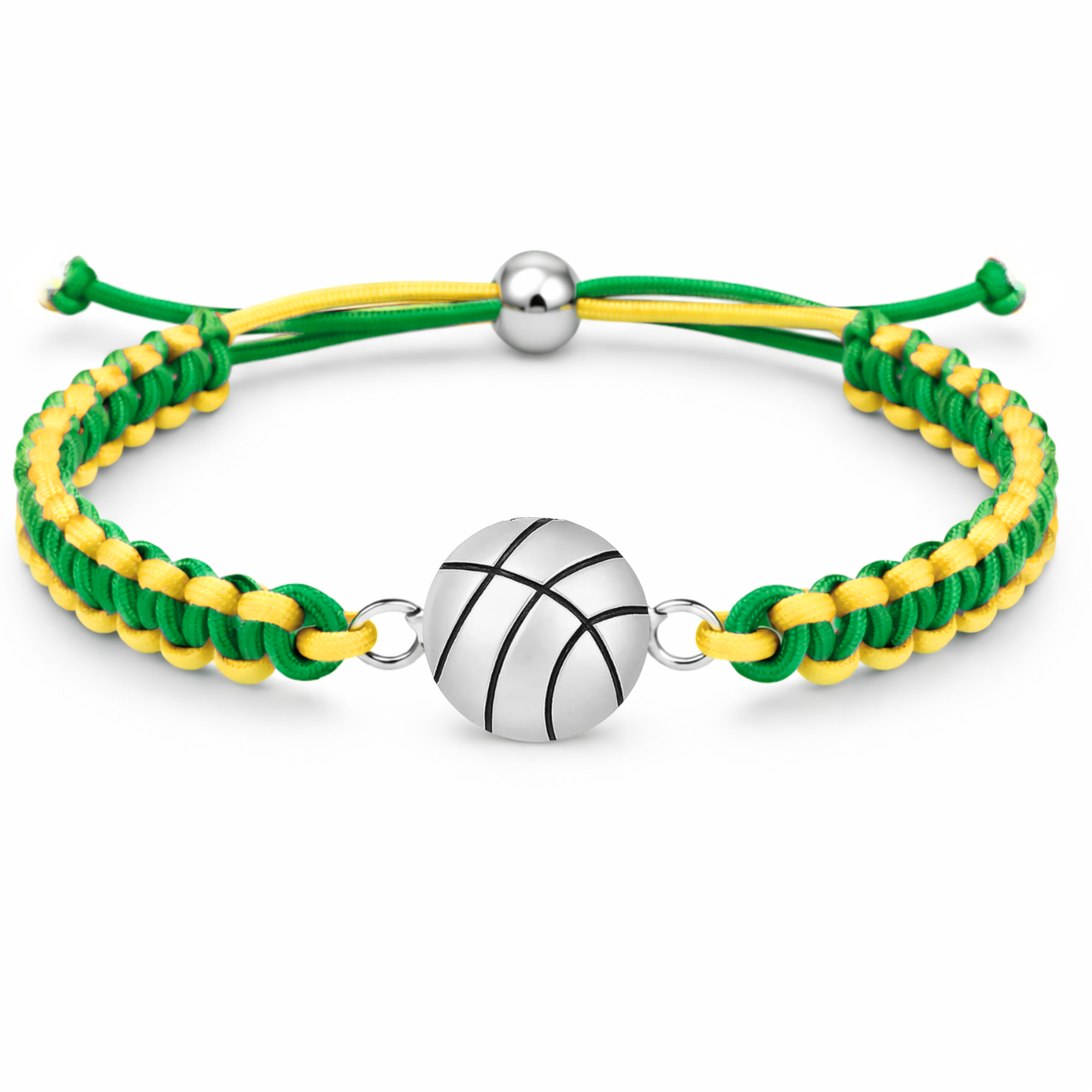 Multi Colored Silver Basketball Rope Bracelet - Pick Color