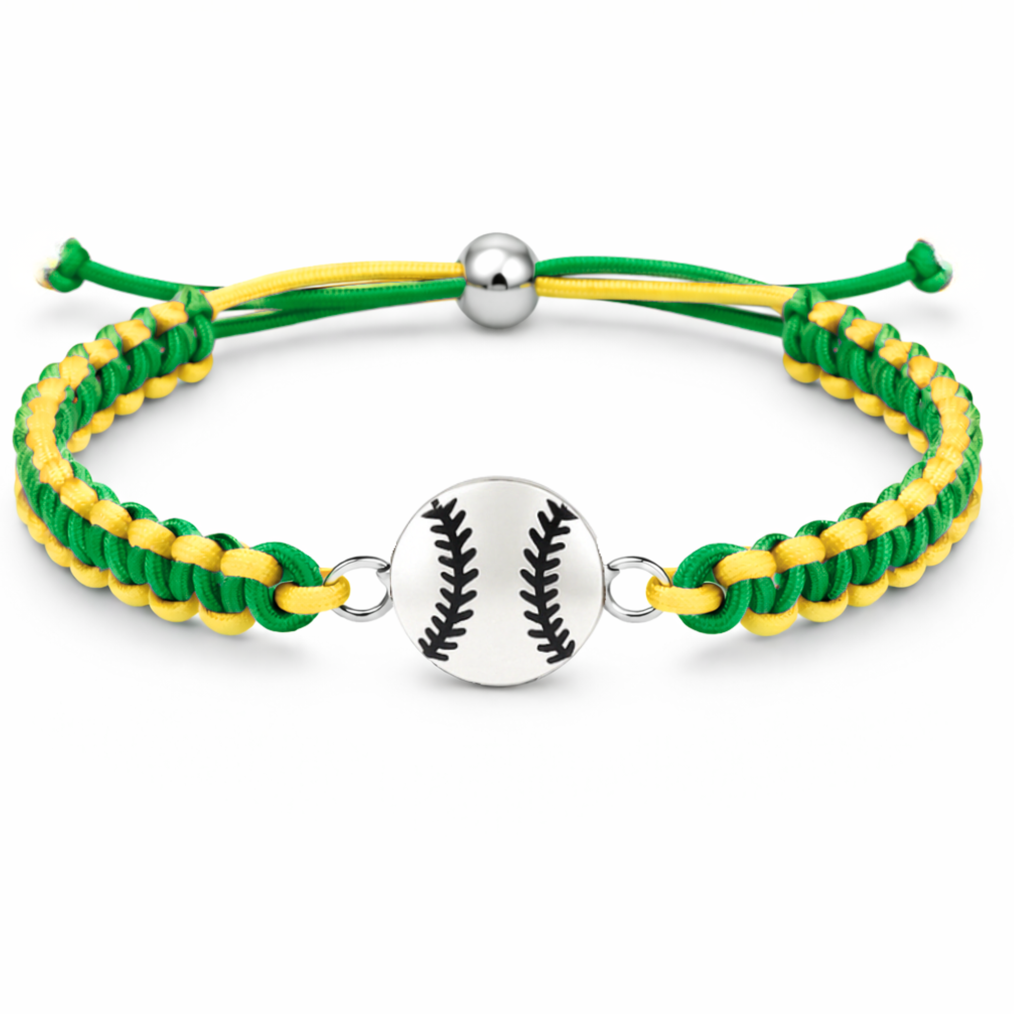 Multi Colored Softball Rope Bracelet - Pick Colors & Charms