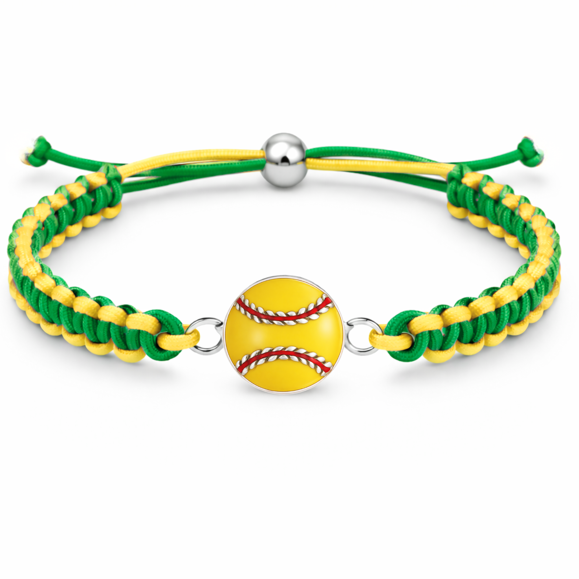 Multi Colored Yellow Softball Rope Bracelet - Pick Colors