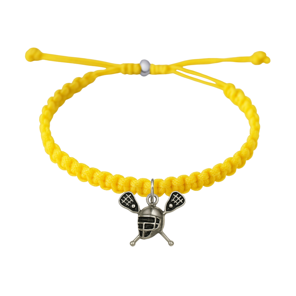Lacrosse Helmet & Sticks Adjustable Rope Bracelet