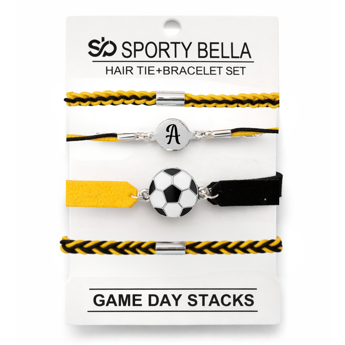 Personalized Soccer Hair Tie Bracelet Sets