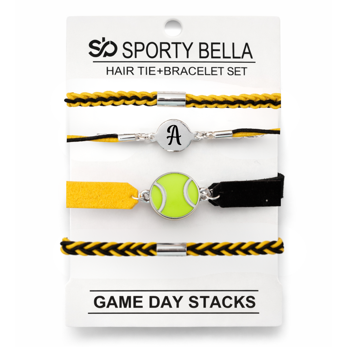 Personalized Tennis Hair Tie Bracelet Sets
