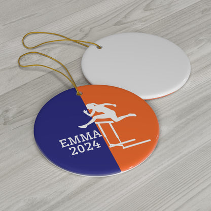 Runner Ornament, 2024 Personalized Runner Christmas Ornament, Ceramic Tree Ornament for Track and Field Players