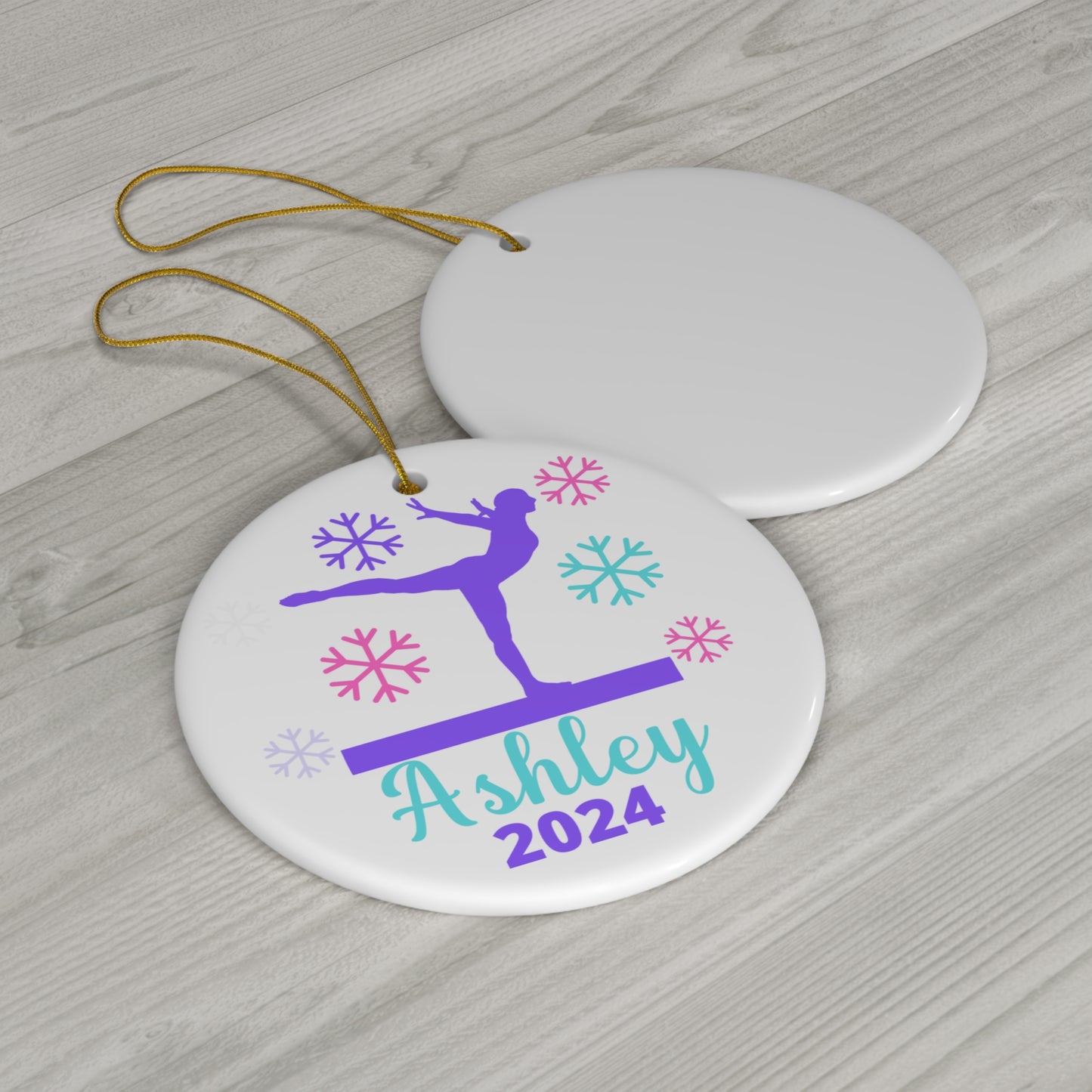 Personalized Gymnastics Christmas Ornament for Girls