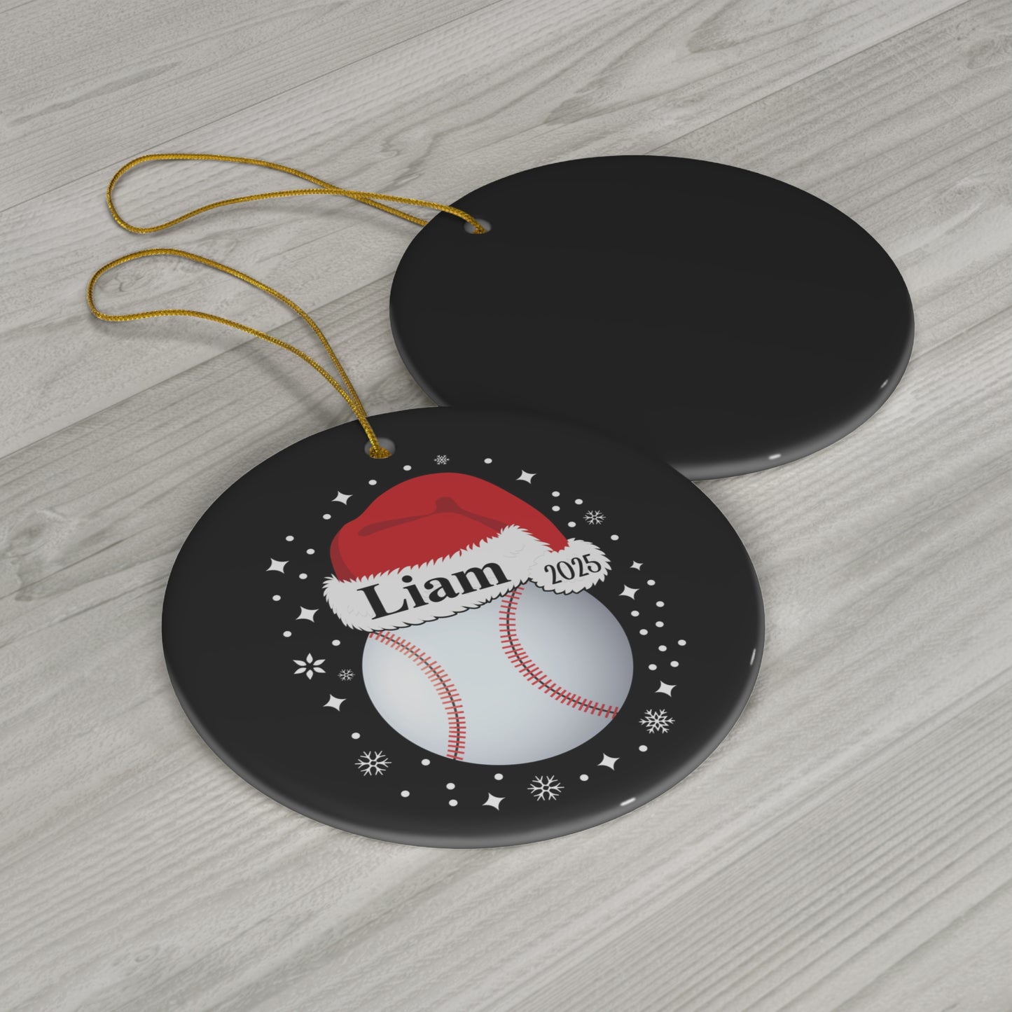 Baseball Ornament, Personalized Baseball Christmas Ornament, Ceramic Tree Ornament for Baseball Players
