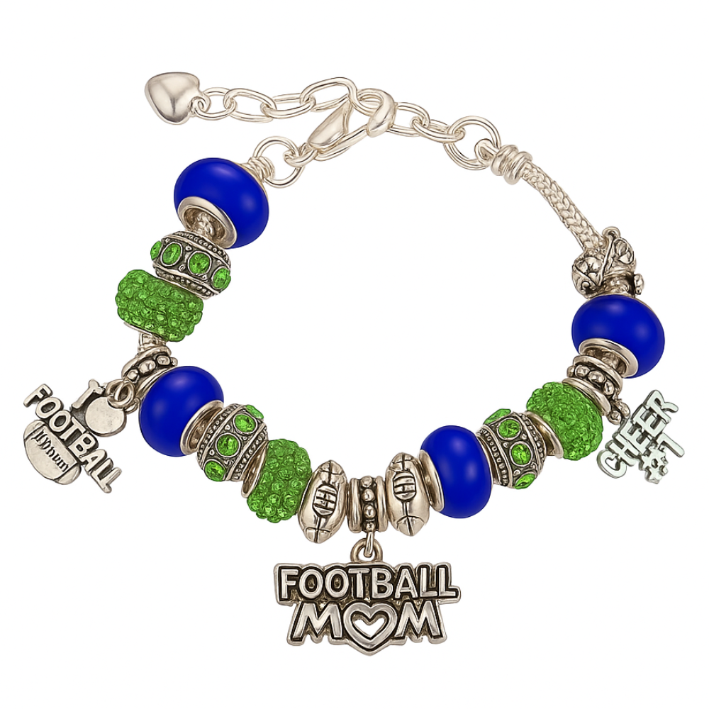 Football Mom Beaded Bracelet - Pick Colors