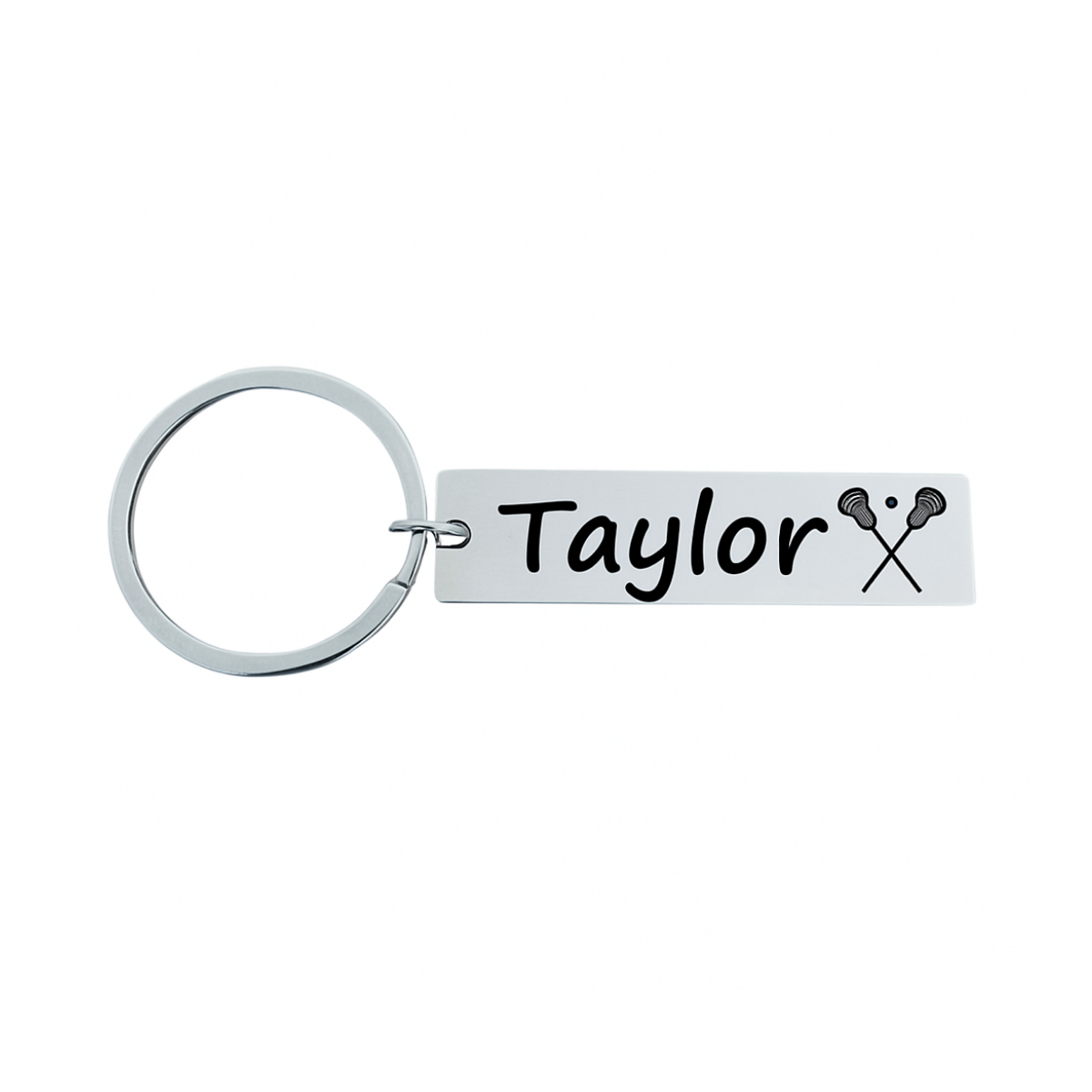 Personalized Engraved Lacrosse Keychain