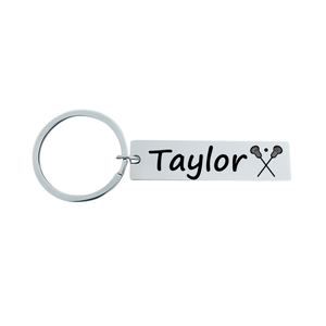 Personalized Engraved Lacrosse Keychain