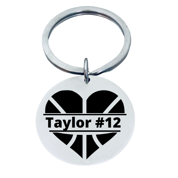 Personalized Engraved Basketball Keychain