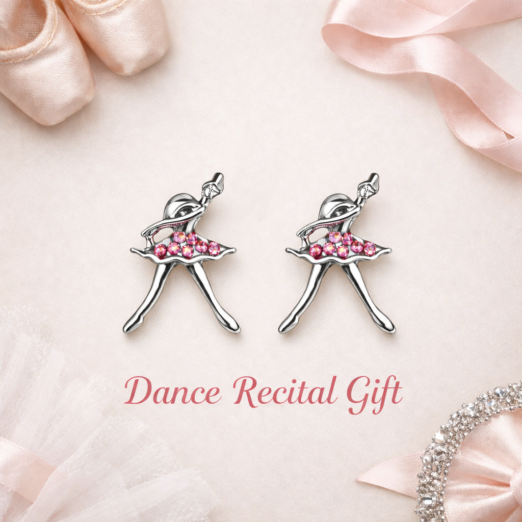 Ballerina CZ Stud Earrings