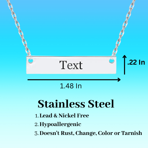 Personalized Horse Heart Bar Necklace