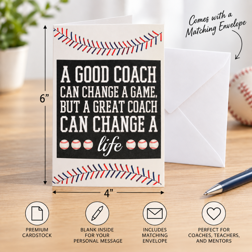 Baseball Coach Card & Keychain Gift Set