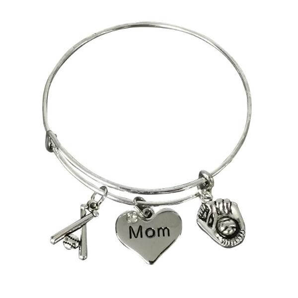Baseball Mom Bangle Bracelet