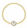 basketball 14k Gold Beaded Bracelet for women teens girls, basketball gift