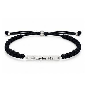 Personalized Engraved Basketball Bar Rope Bracelet