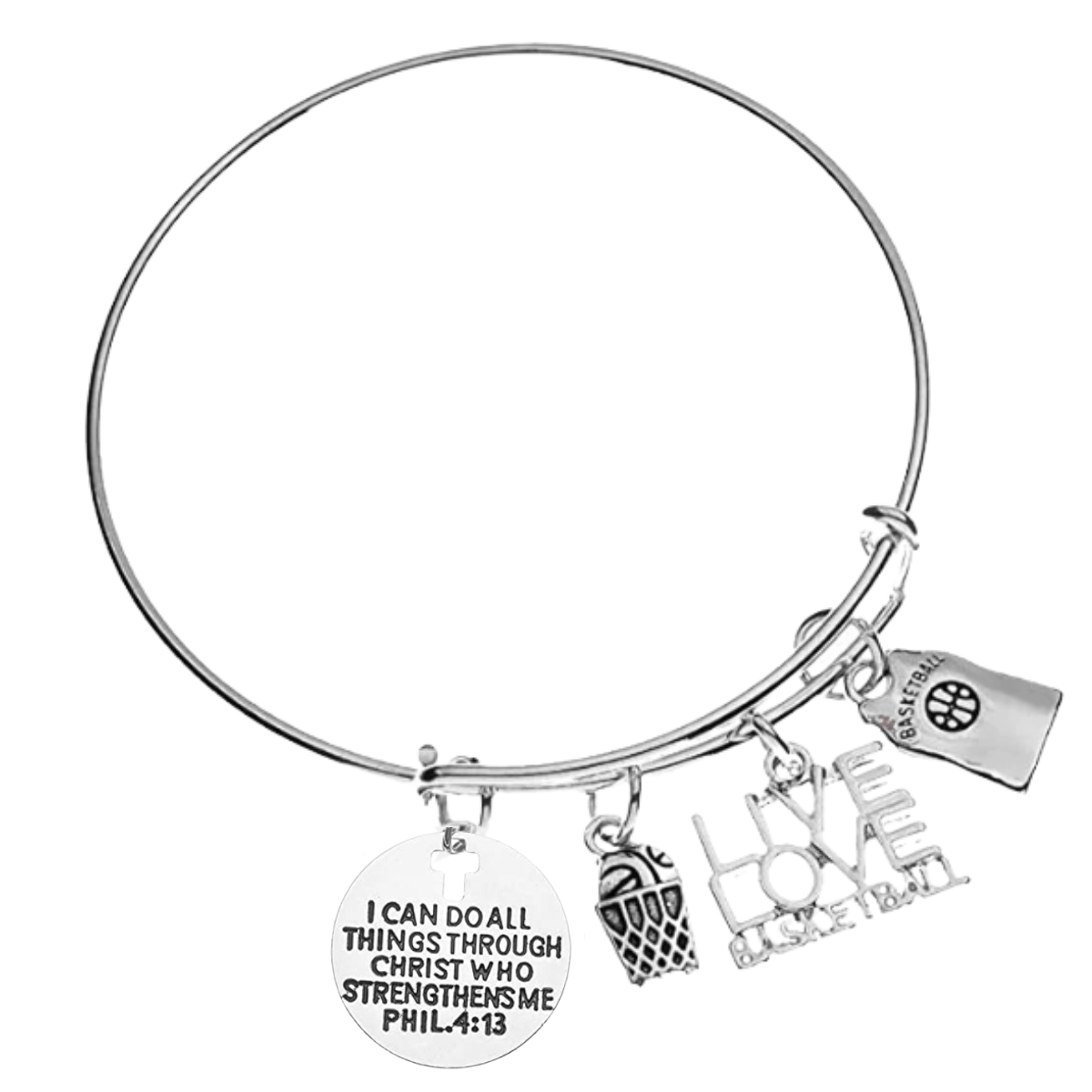 Girls Basketball Bracelet - Pick Charm - Sportybella