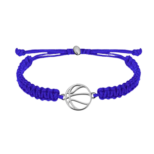 blue Basketball Stainless Steel Rope Bracelet -