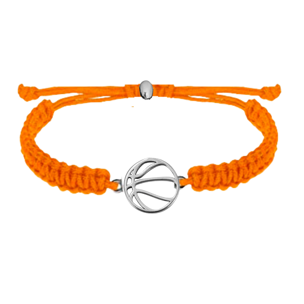 orange Basketball Stainless Steel Rope Bracelet -