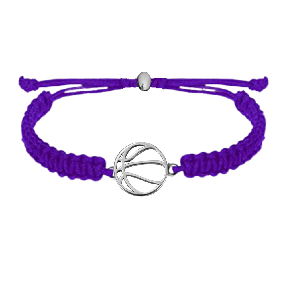 purple Basketball Stainless Steel Rope Bracelet -