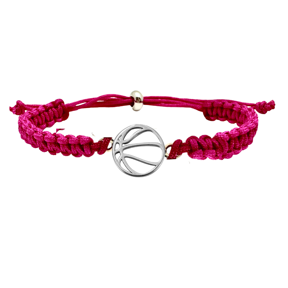 pink Basketball Stainless Steel Rope Bracelet -