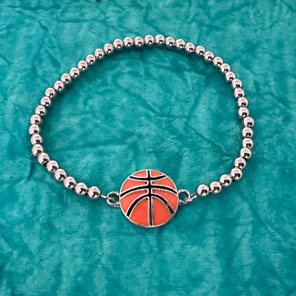 Basketball Beaded Bracelet