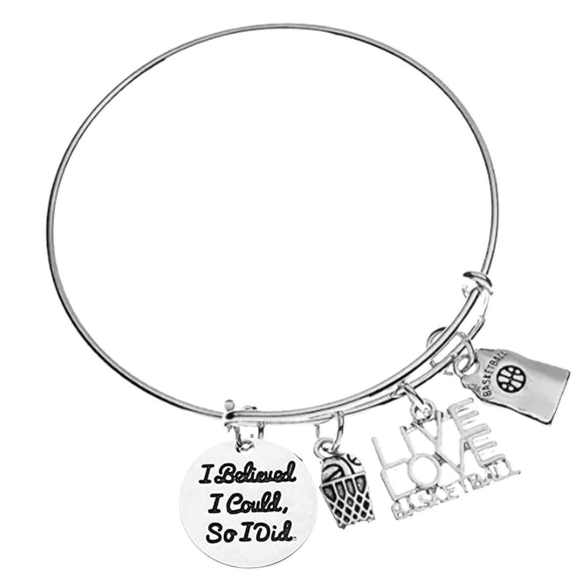 Girls Basketball Bracelet - Pick Charm - Sportybella