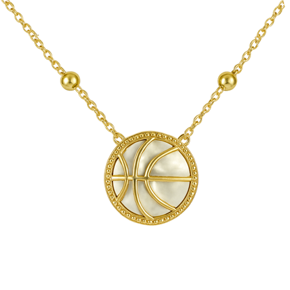 Basketball Mother of Pearl Necklace