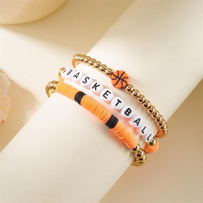 Basketball Stackable 3pc Bracelet Set