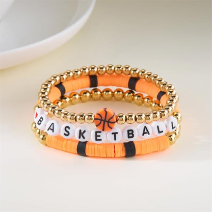 Basketball Stackable 3pc Bracelet Set