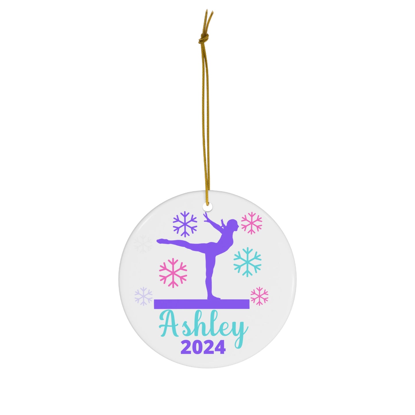 Personalized Gymnastics Christmas Ornament for Girls