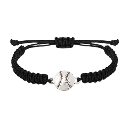black baseball rope bracelet