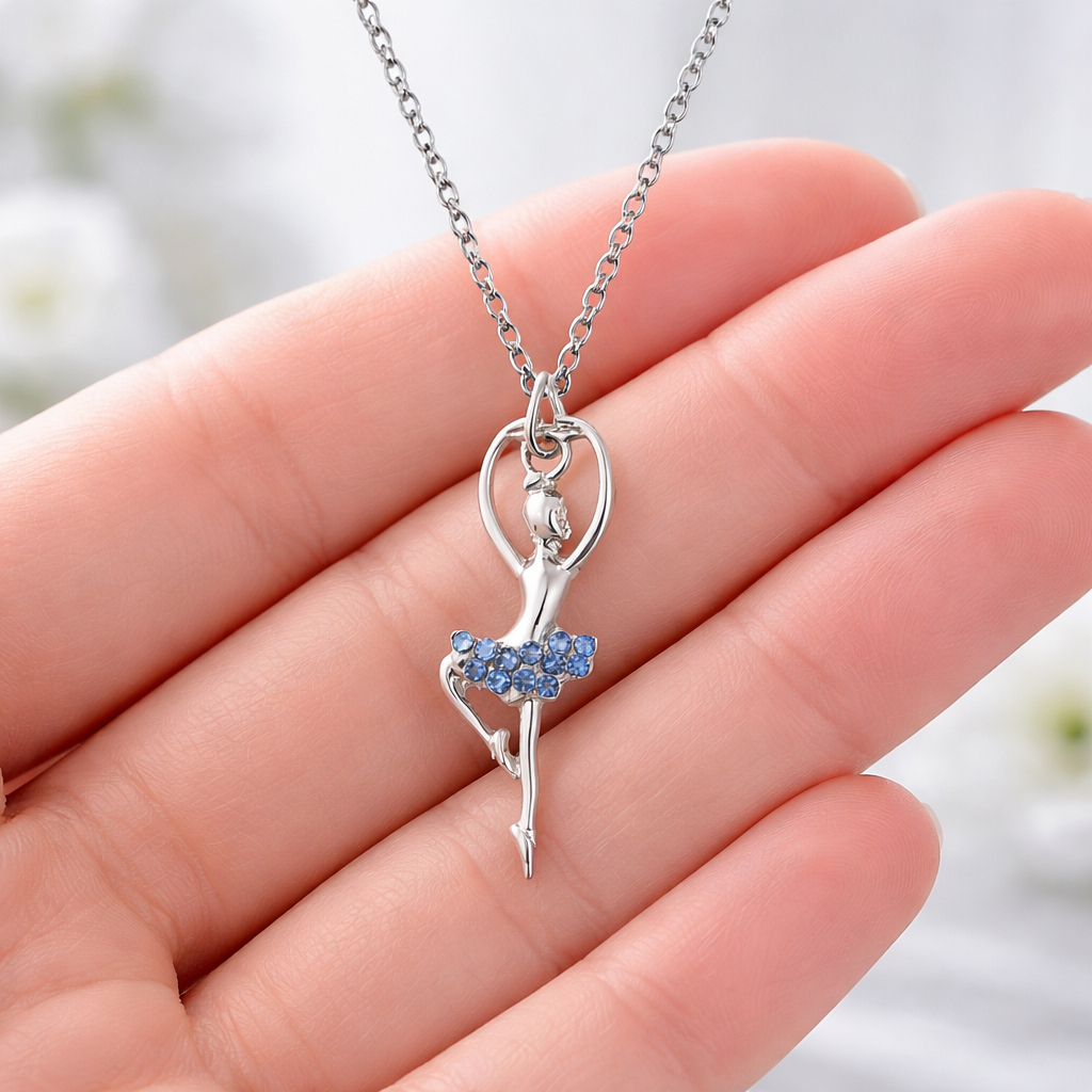 Ballerina Rhinestone Necklace- Pick Color