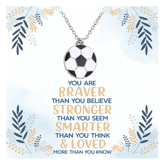 Soccer Braver Necklace Card