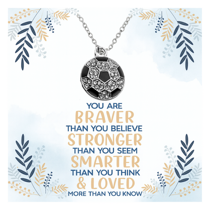 Soccer Braver Necklace Card