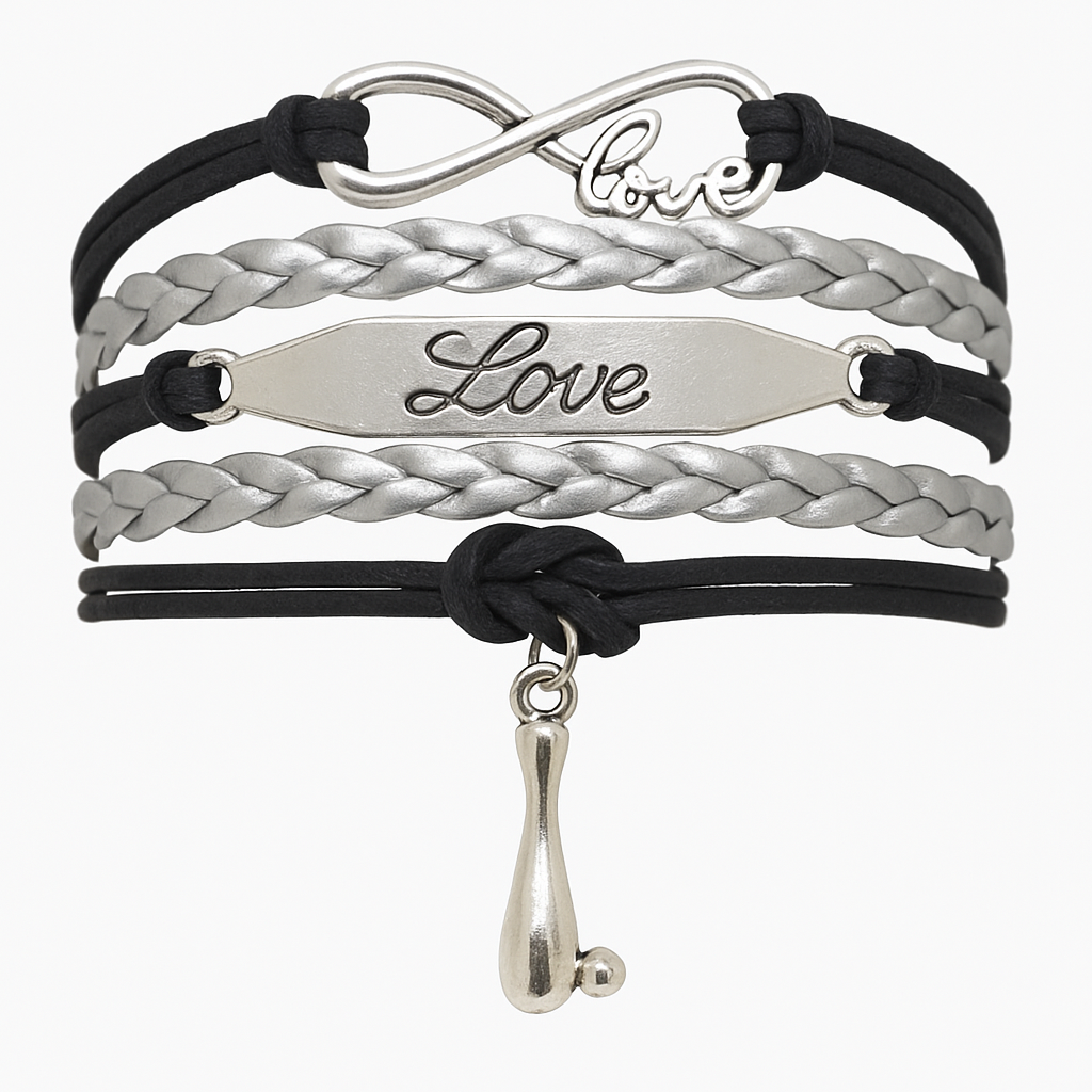 Bowling Infinity Love Charm Bracelet