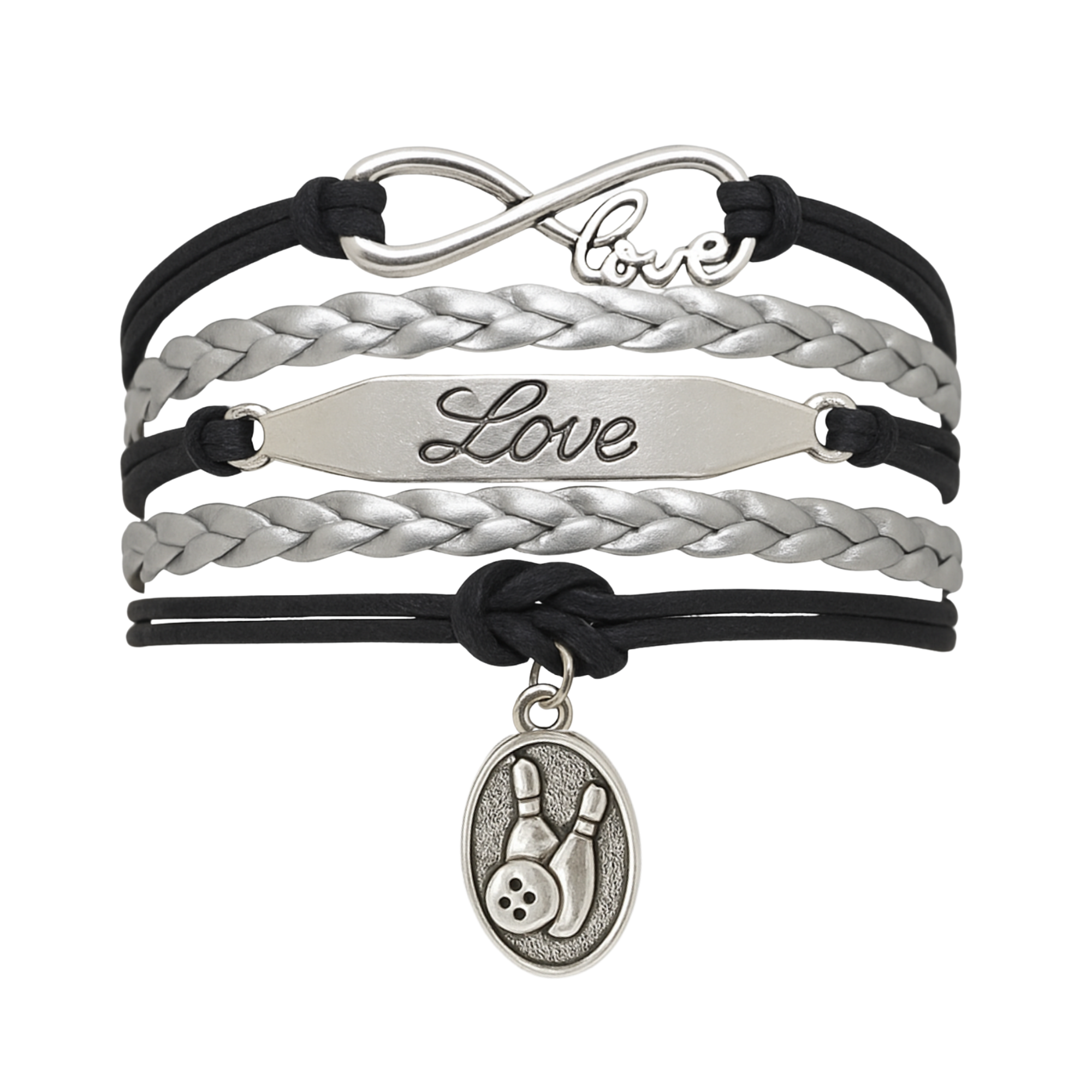 Bowling Infinity Love Charm Bracelet