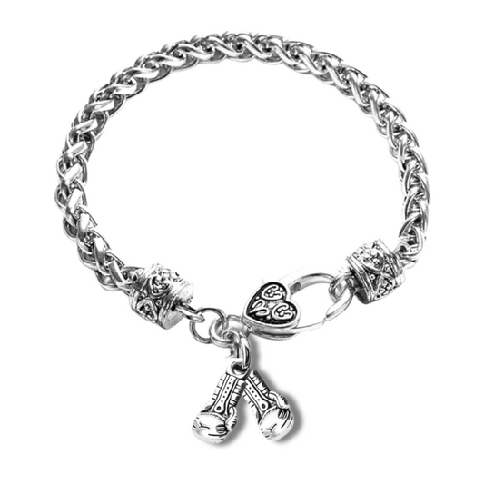 Boxing Silver Braided Bracelet