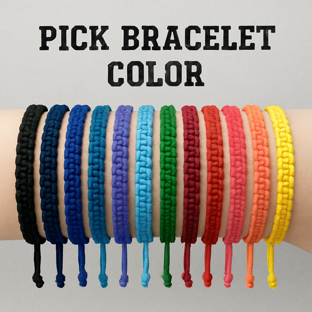 Personalized Flag Football Rope Bracelet- Pick Color