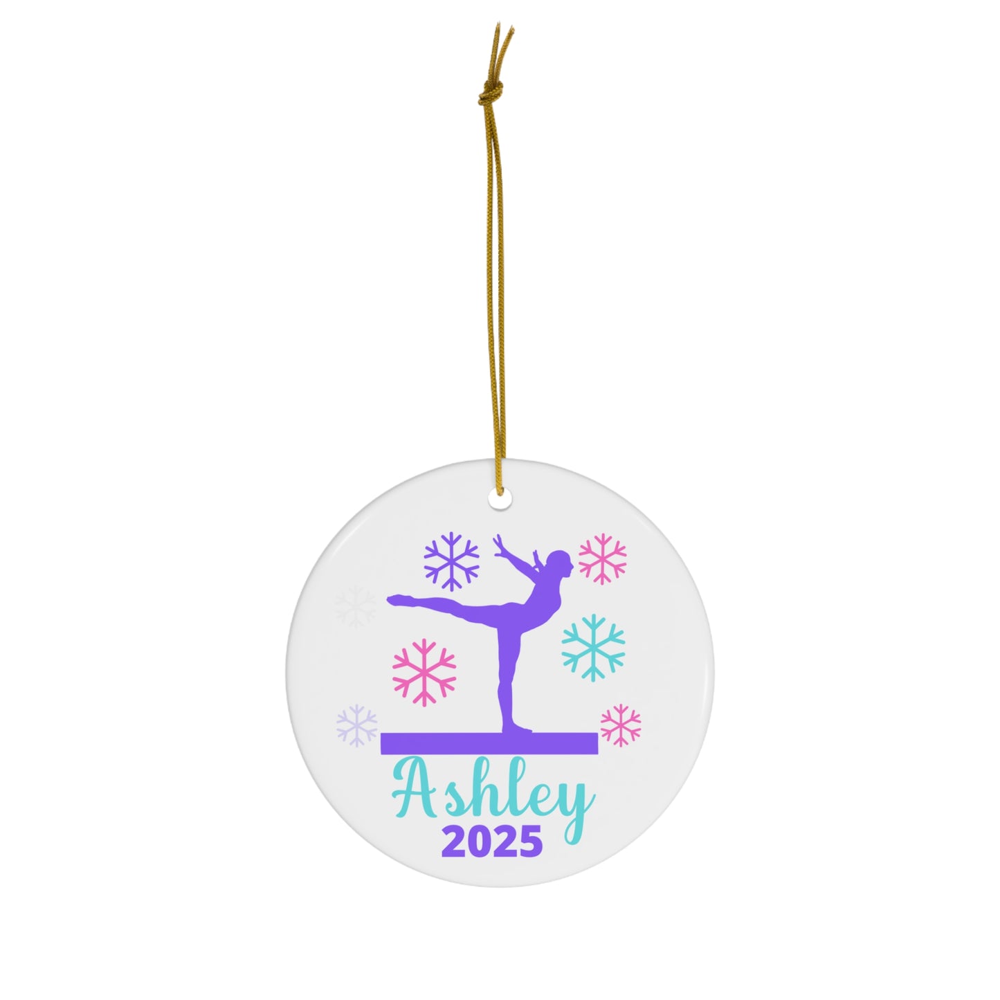 Personalized Gymnastics Christmas Ornament for Girls