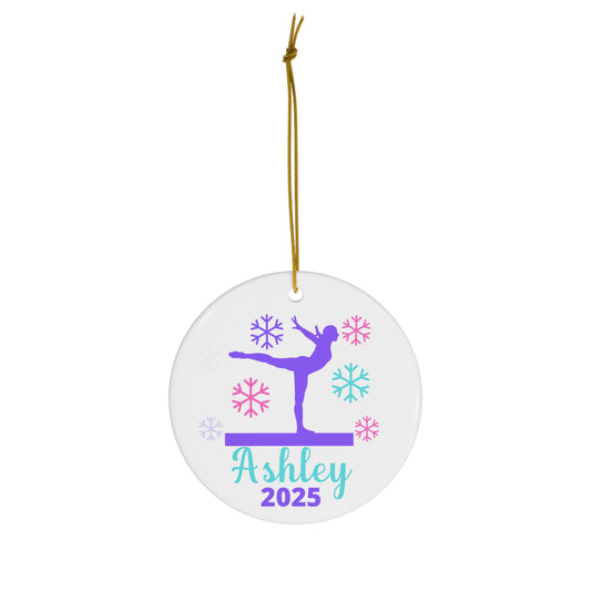 Personalized Gymnastics Christmas Ornament for Girls