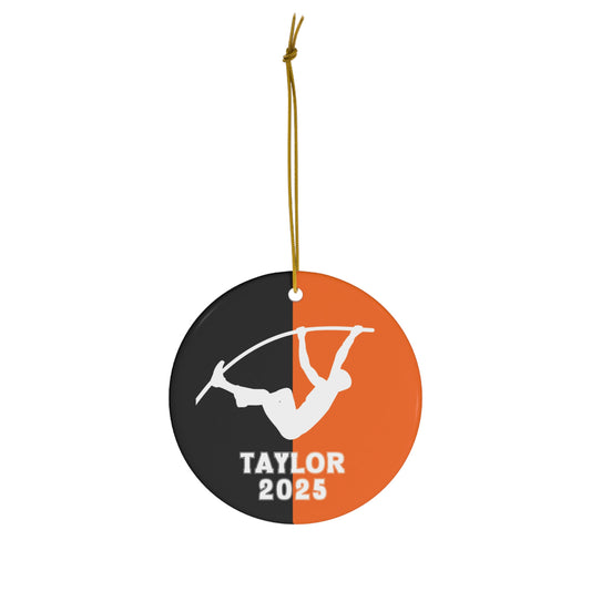 Pole Vault Ornament, 2025 Personalized Boys Track and Field Christmas Ornament, Ceramic Tree Ornament