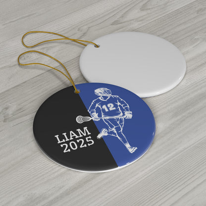 Personalized Boys Lacrosse Christmas Ornament